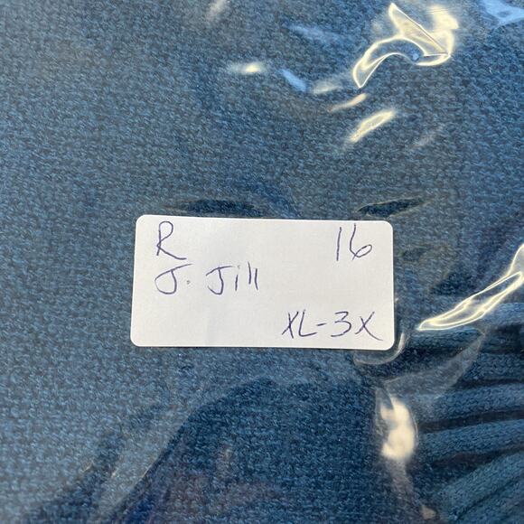 J Jill Sweater Poncho Womens XL 1X 2X 3X Teal Blue Fringe Jewel Tone Cozy NEW - Picture 11 of 11